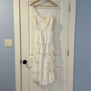 L’Atiste white eyelet maxi dress size medium